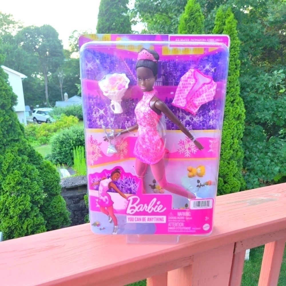 New Barbie You Can Be Anything Ice Skater Winner Doll African American